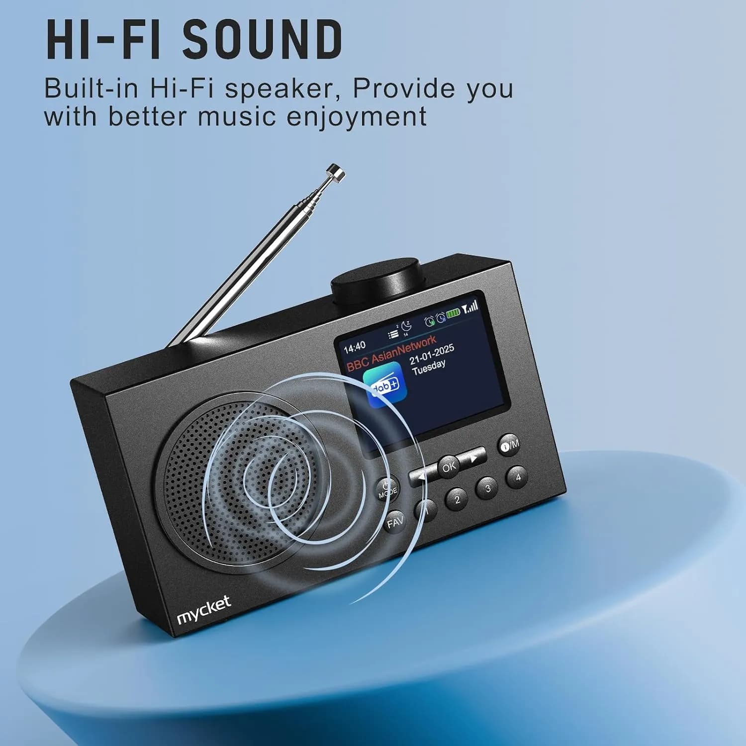 رادیو دیجیتال قابل حمل DAB/DAB+ و FM برند Mycket مدل HS-D009 — تصویر ۲