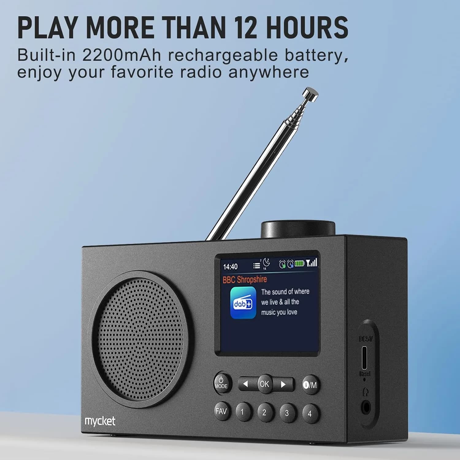 رادیو دیجیتال قابل حمل DAB/DAB+ و FM برند Mycket مدل HS-D009 — تصویر ۶