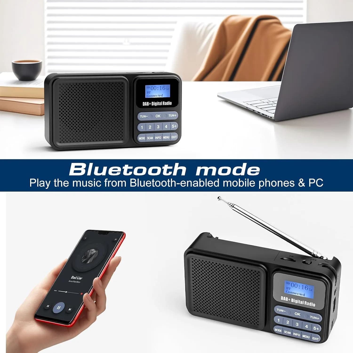 رادیو دیجیتال قابل حمل Gallypek با پشتیبانی DAB، DAB+ و FM برند Gallypek مدل DAB-P11 — تصویر ۷