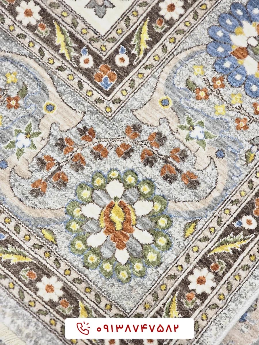 فرش سلطان آباد کد 76012 بژ نسکافه‌ای — تصویر ۲