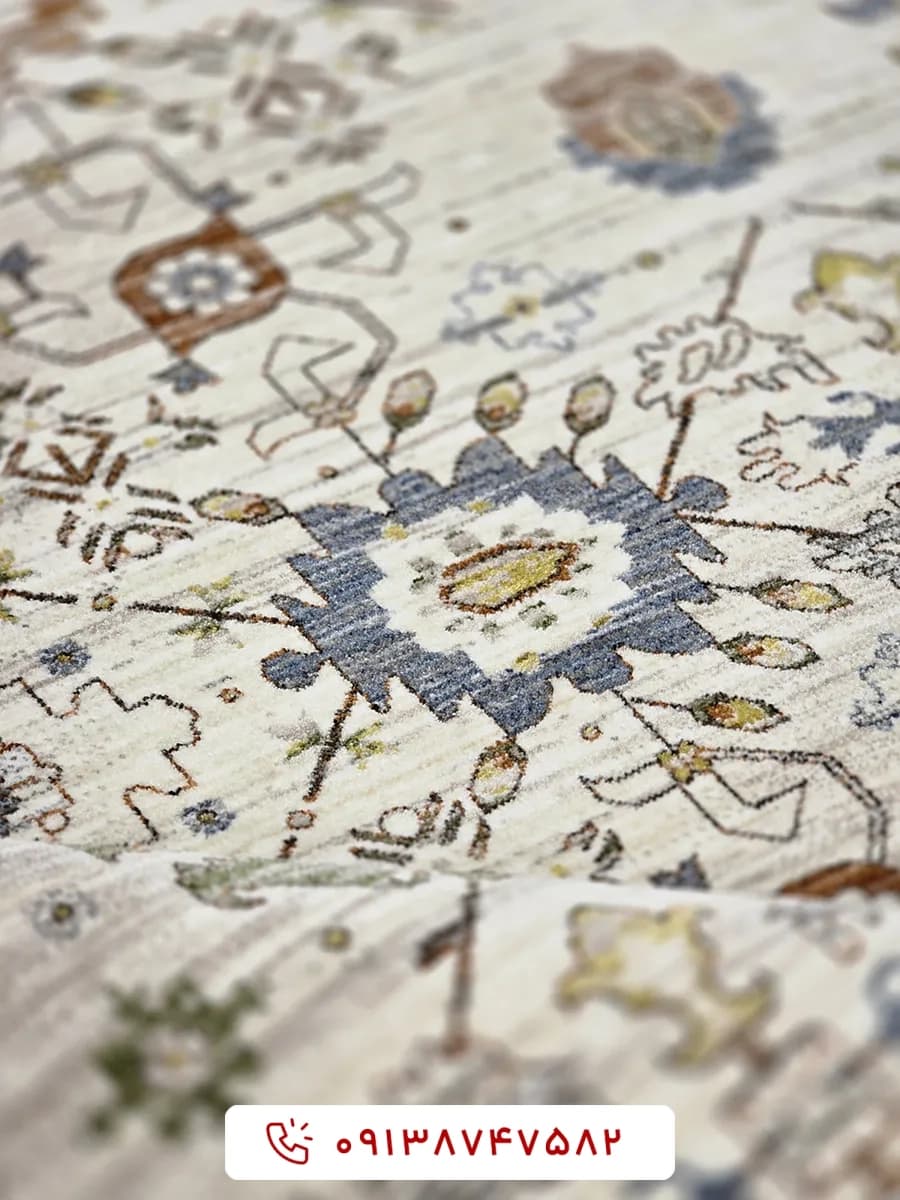 فرش سلطان آباد کد 76002 بژ کرم — تصویر ۴