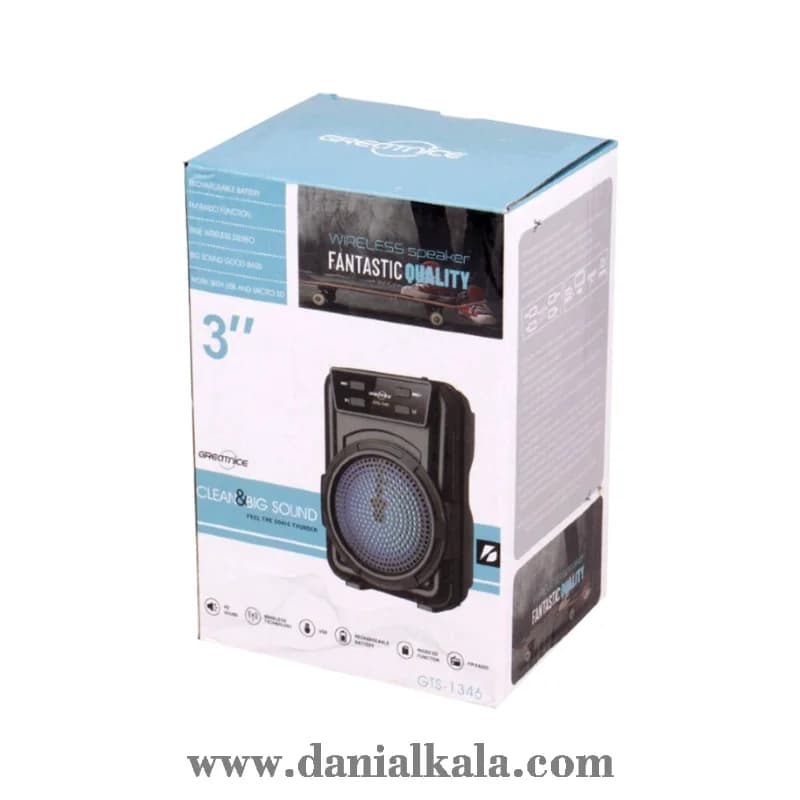 اسپیکر بلوتوثی قابل حمل GTS مدل 1346 — تصویر ۲