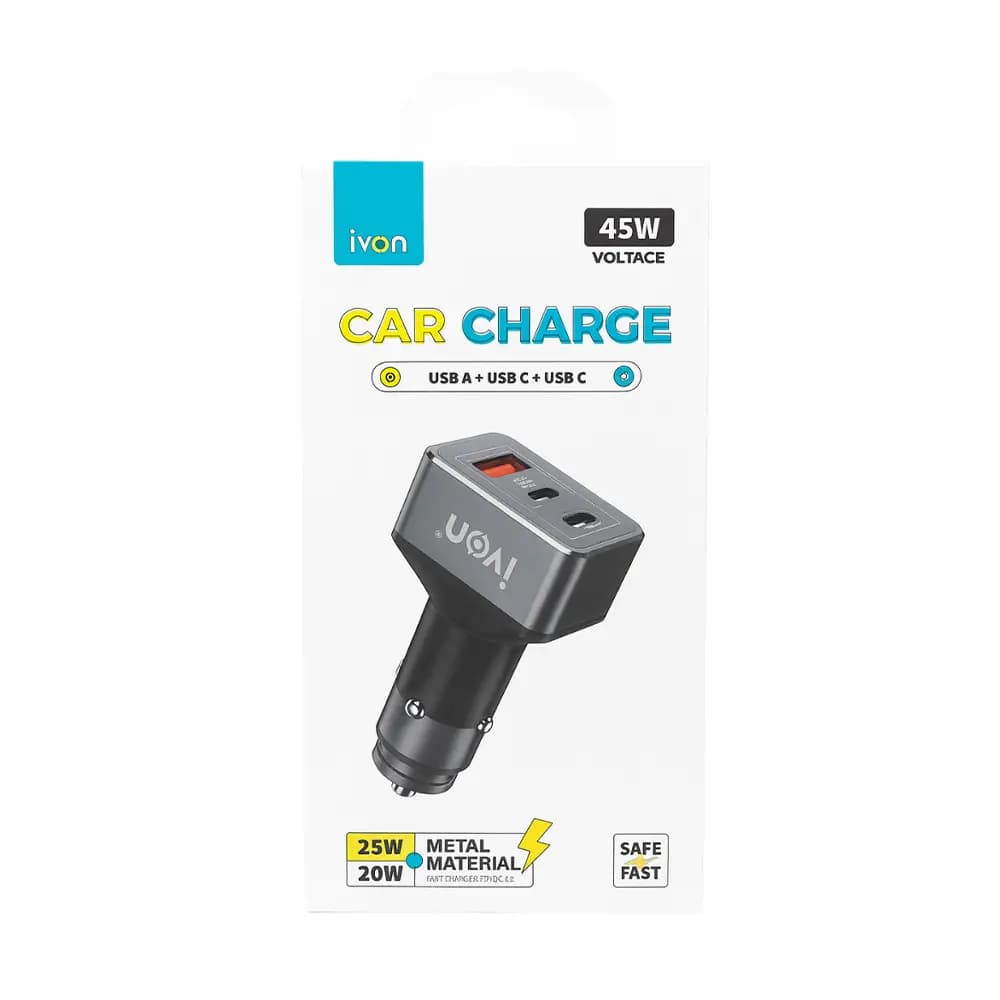 شارژر فندکی خودرو IVON مدل CC43 — تصویر ۲