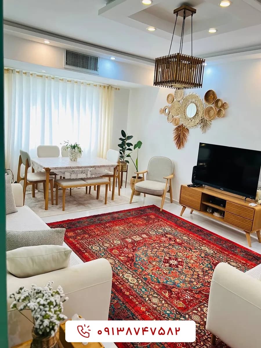 فرش کلکسیون هلنا کد 25NH0010 لاکی معادل 77 رج دستباف — تصویر ۴