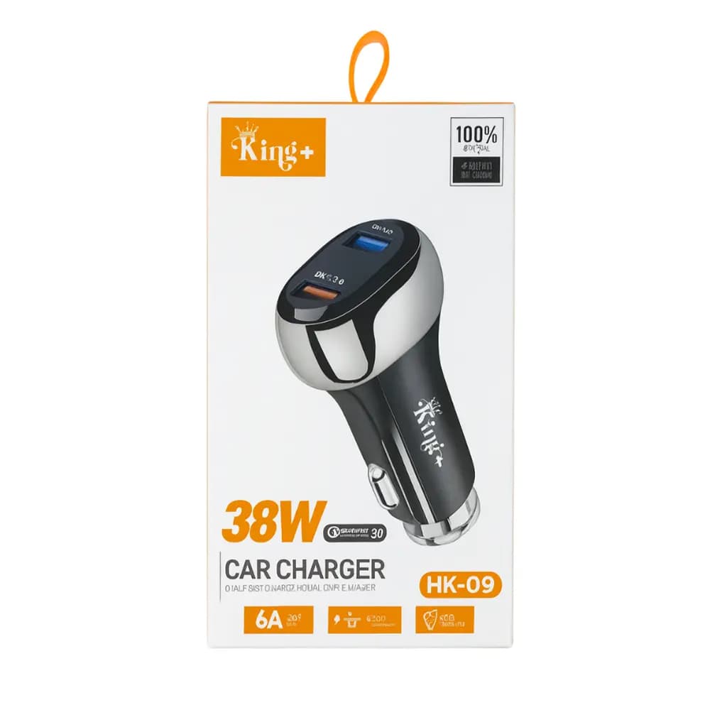 شارژر فندکی کینگ پلاس مدل HK-09 |دو پورت فست شارژ — تصویر ۲
