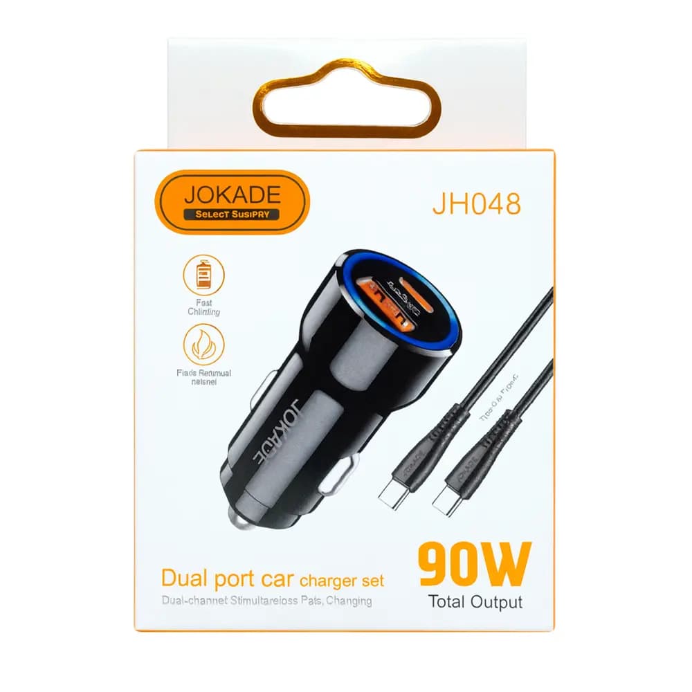 شارژر فندکی جوکید مدل JH048 دو پورت | فست شارژ 90 وات — تصویر ۲
