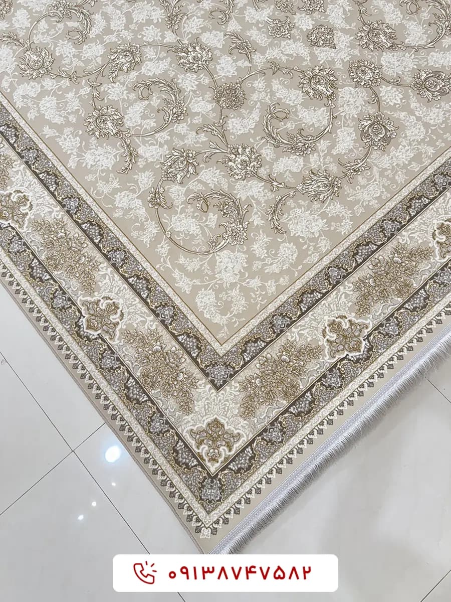 فرش 1200 شانه کد 15804 کرم — تصویر ۶