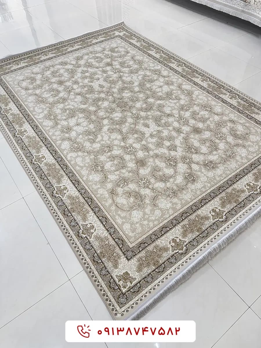 فرش 1200 شانه کد 15804 کرم