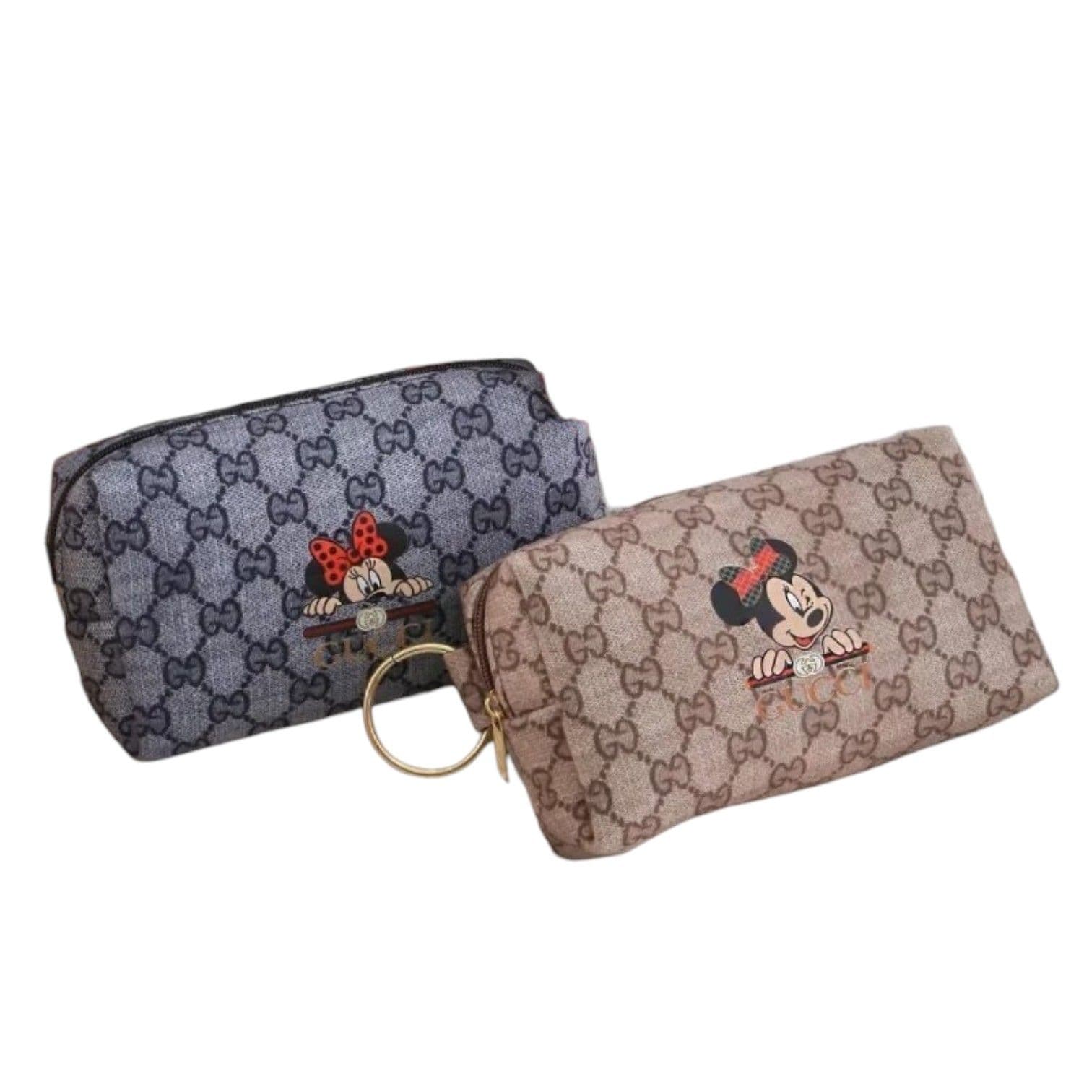 کیف لوازم ارایشی چهارگوش طرح Gucci میکی موس(مناسب ارایشی و لوازم التحریر)