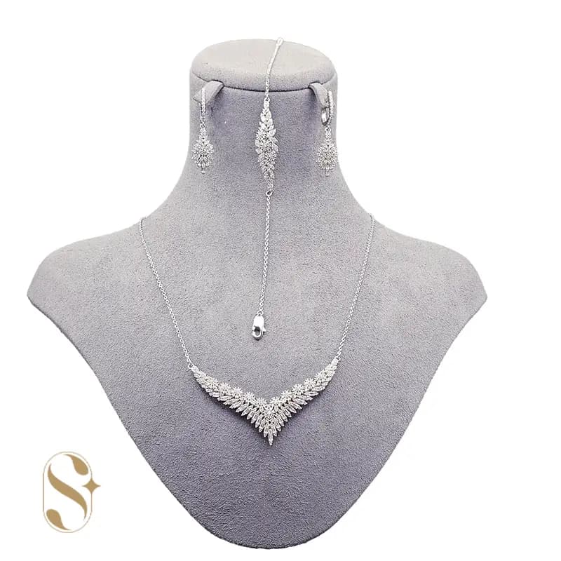 سرویس نقره زنجیره ای میکرو زنانه کد SilverSet-S009