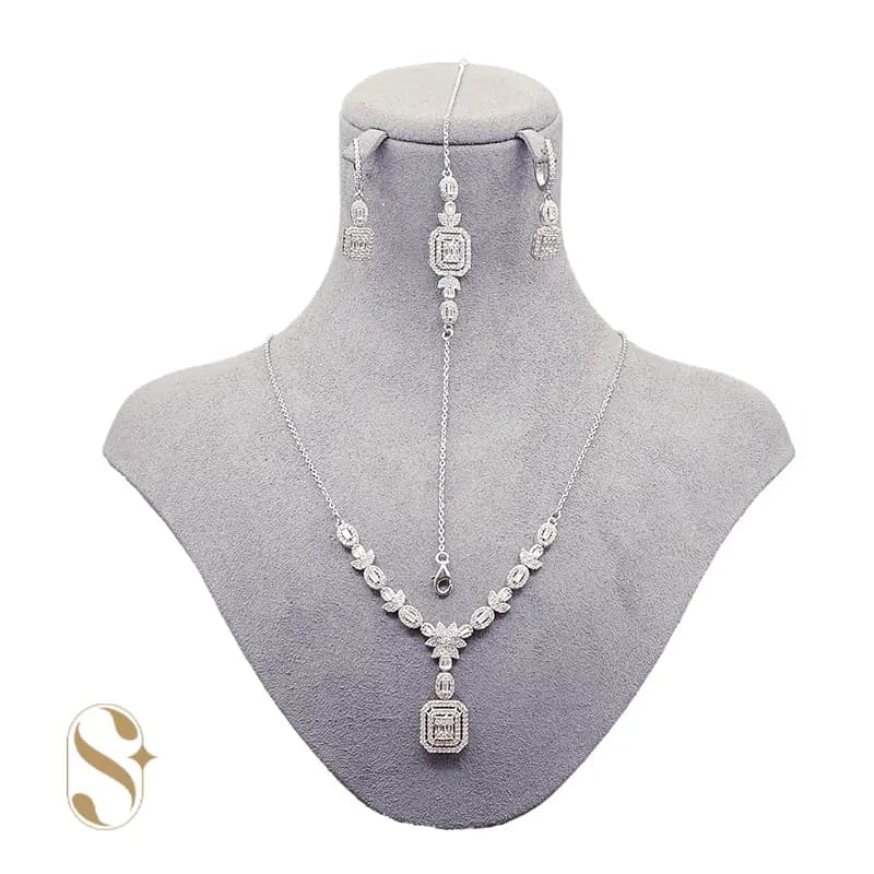 سرویس نقره زنجیره ای میکرو زنانه کد SilverSet-S007