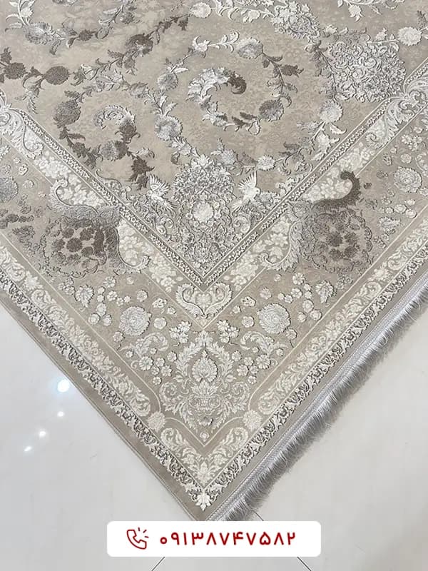 فرش 1200 شانه کد 85046 کرم شکلاتی — تصویر ۴