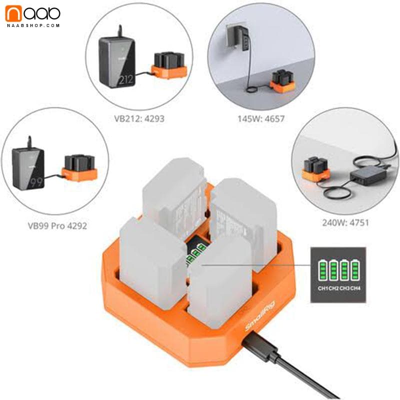 شارژر باتری4 تایی SmallRig Portable Charger Case for NP-FZ100 — تصویر ۳