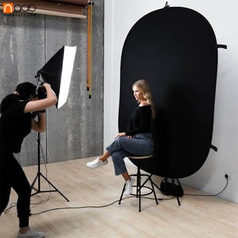 فون عکاسی پرتابل سفید/مشکی Portable Photography Background White/Black 2×1,5 — تصویر ۵