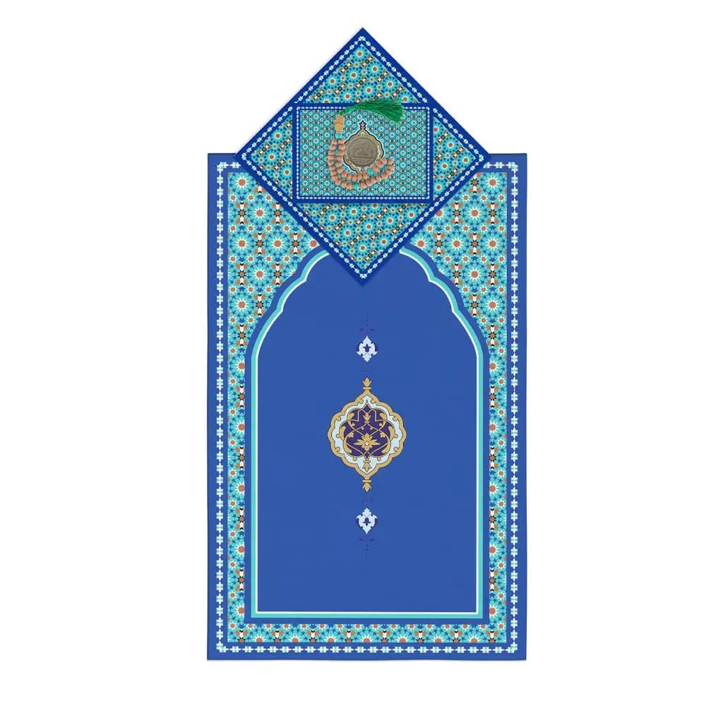 سجاده جانماز سه تیکه مخمل طرح رحمت‌نگار
