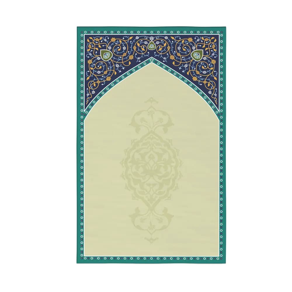 سجاده جانماز سه تیکه مخمل طرح نورِ دل — تصویر ۴