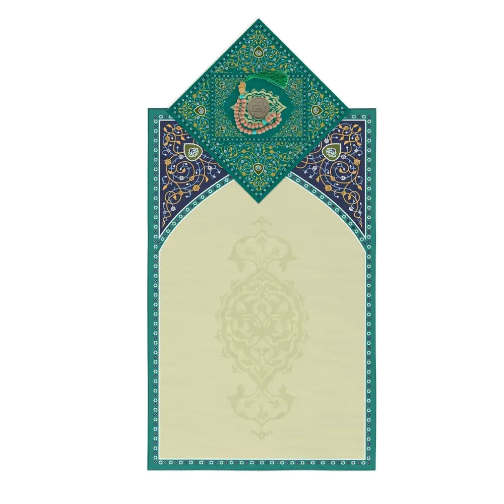 سجاده جانماز سه تیکه مخمل طرح نورِ دل