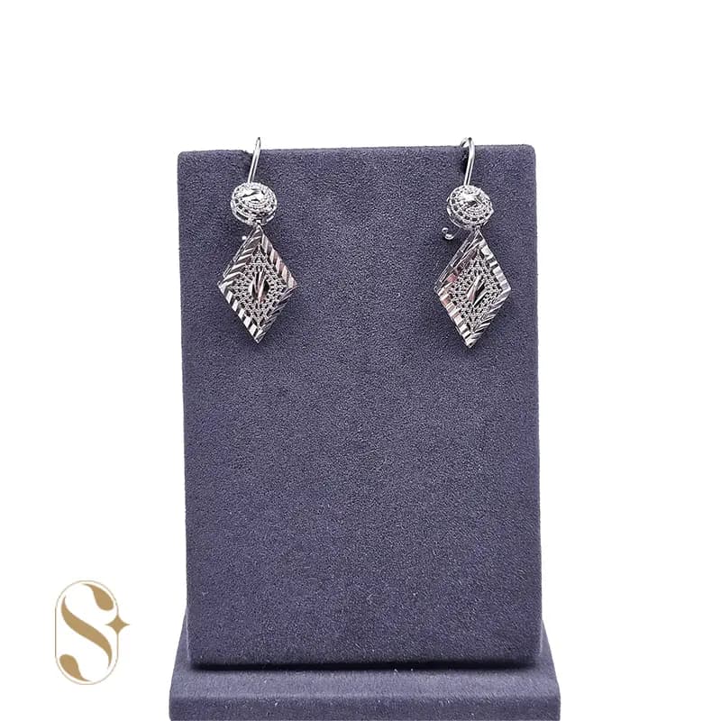 گوشواره نقره زنانه اویزی تراش کد SilverSet-G0048