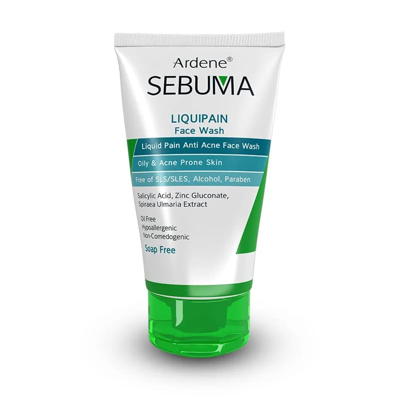 مایع شوینده غیر صابونی پوست چرب و اکنه دار LIQUIPAIN FACE WASH اردن سبوما 150 میل — تصویر ۲