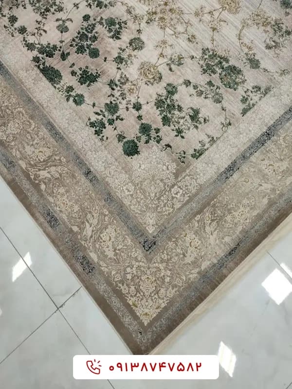 فرش 1200 شانه کد 301101 نسکافه‌ای سبز — تصویر ۵