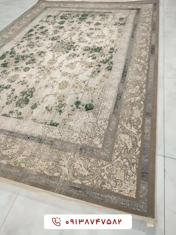 فرش 1200 شانه کد 301101 نسکافه‌ای سبز — تصویر ۴
