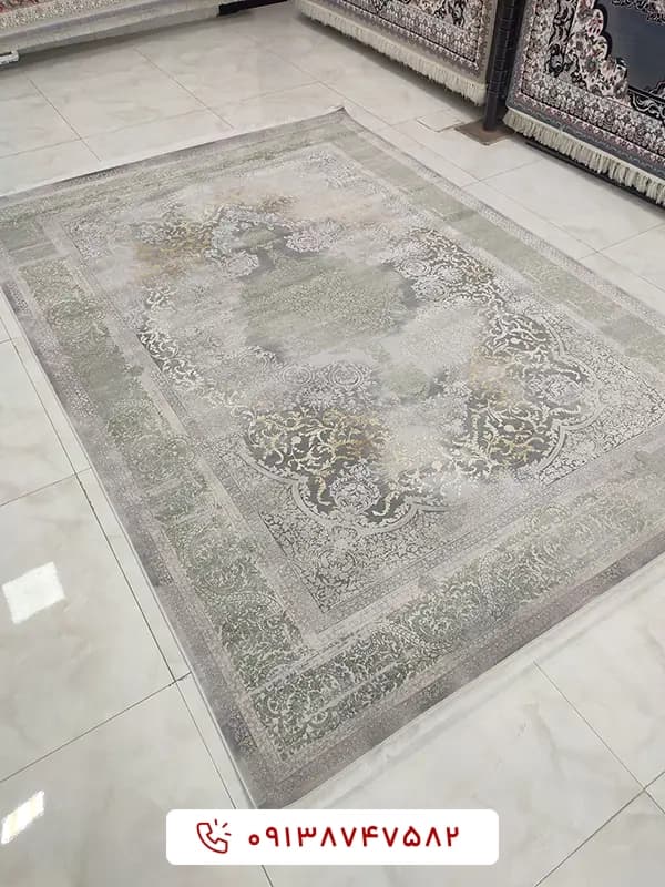 فرش خاتون وینتیج 1200 شانه نقره‌ای