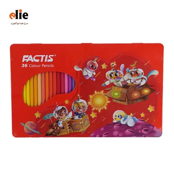 مداد رنگی 36 رنگ فکتیس جعبه فلزی طرح F01