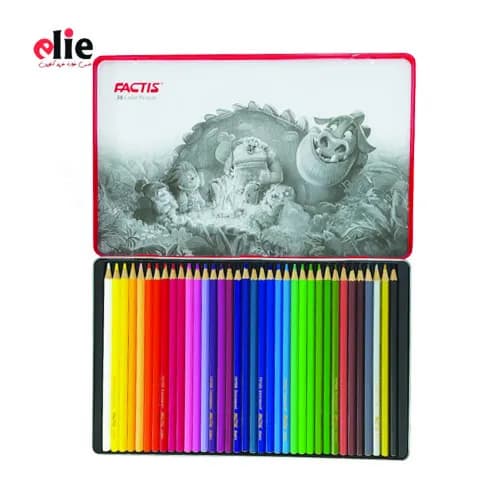 مداد رنگی 36 رنگ فکتیس جعبه فلزی طرح F01 — تصویر ۲