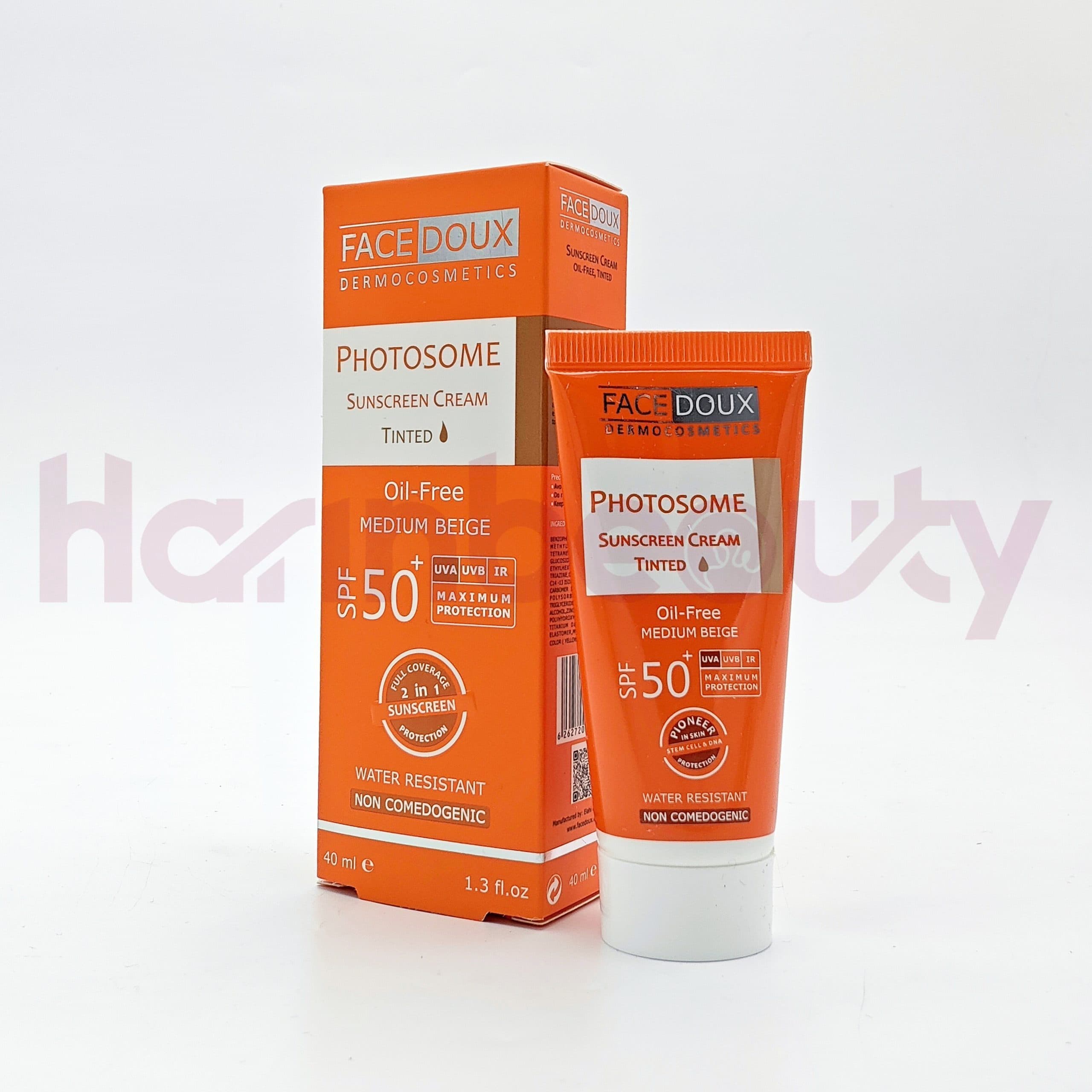 کرم ضد آفتاب رنگی فیس داکس فتوزوم SPF50+ بژ متوسط مناسب پوست‌های چرب حجم ۴۰ میلی‌لیتر