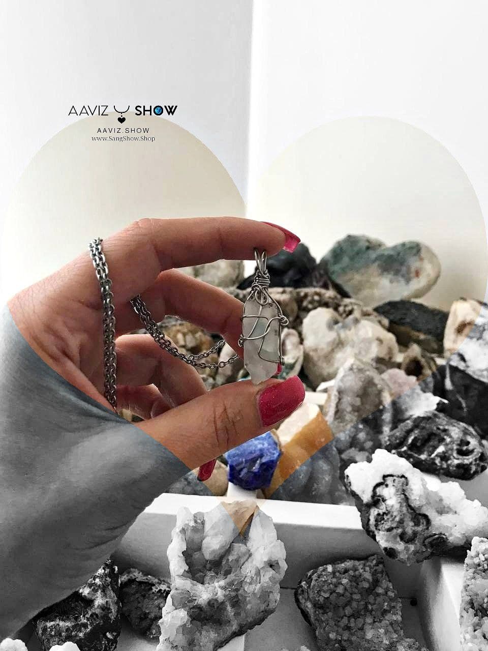 آویز سنگ عقیق آبی استثنایی و زیبا و آبدار A1225 — تصویر ۳
