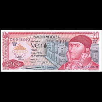 اسکناس 20 مکزیک 1977