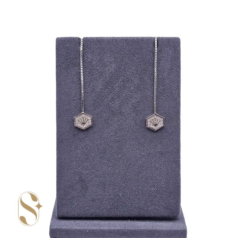 گوشواره نقره زنانه بخیه میکرو کد SilverSet-G0037