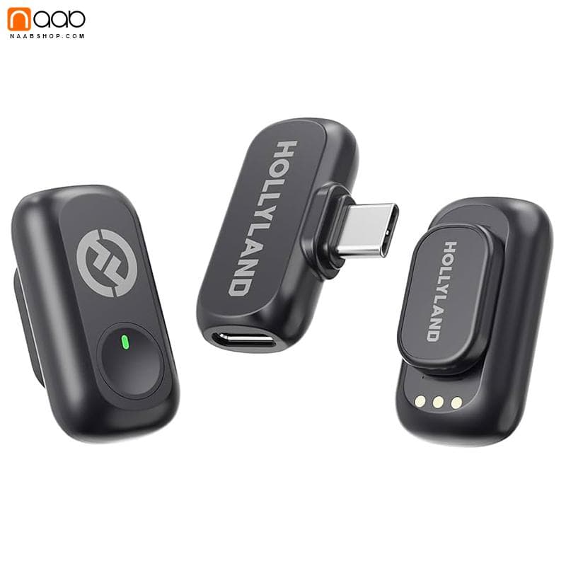 میکروفون یقهای بیسیم هالیلند مدل Hollyland Lark A1 Mini Duo USB-C — تصویر ۲