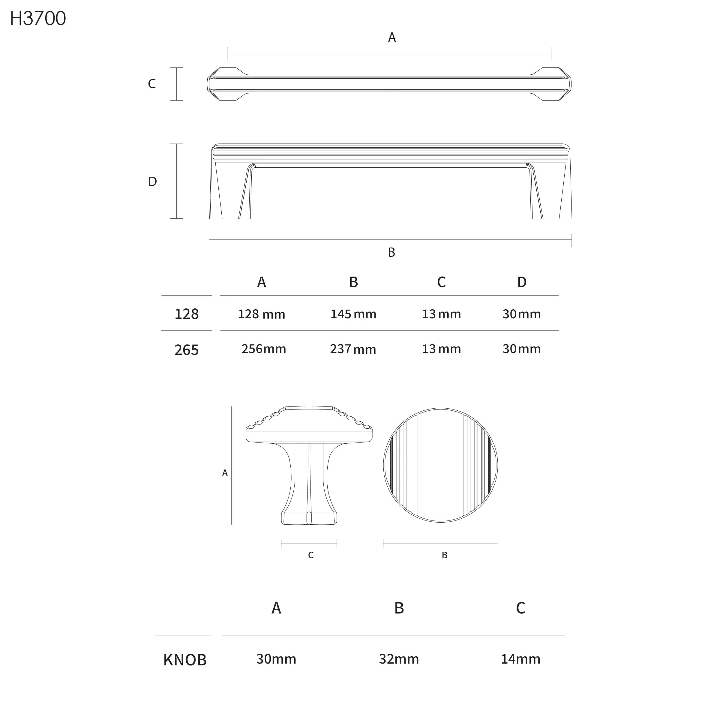 دستگیره کابینت اچ تی ان (HTN) H3700 — تصویر ۲
