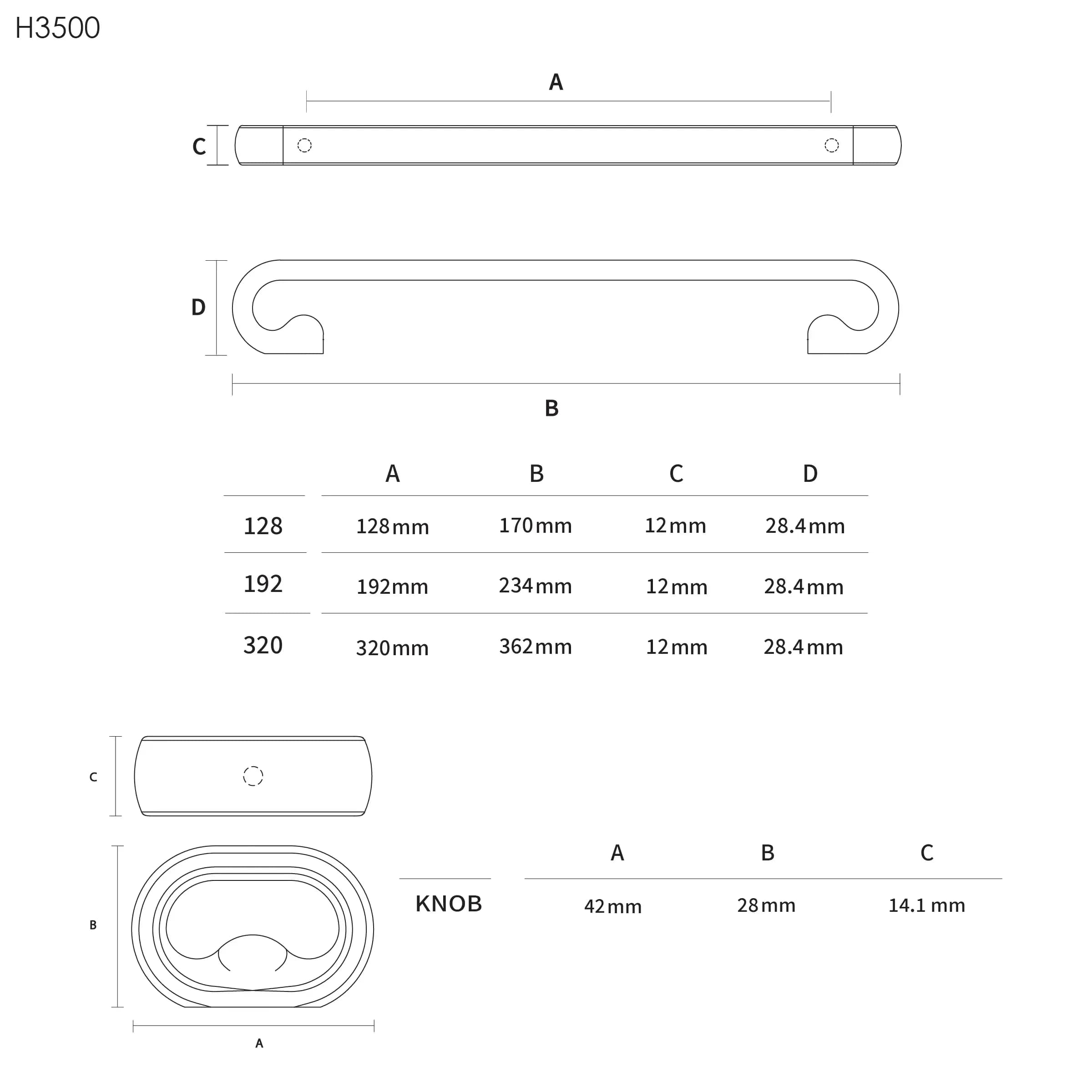 دستگیره کابینت اچ تی ان (HTN) H3500 — تصویر ۳