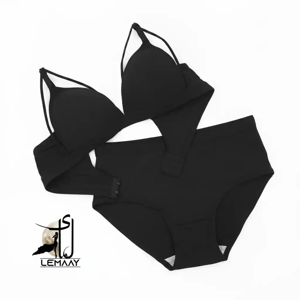 ست شورت و سوتین هارنس دار نخی کبریتی کد 14320 — تصویر ۳