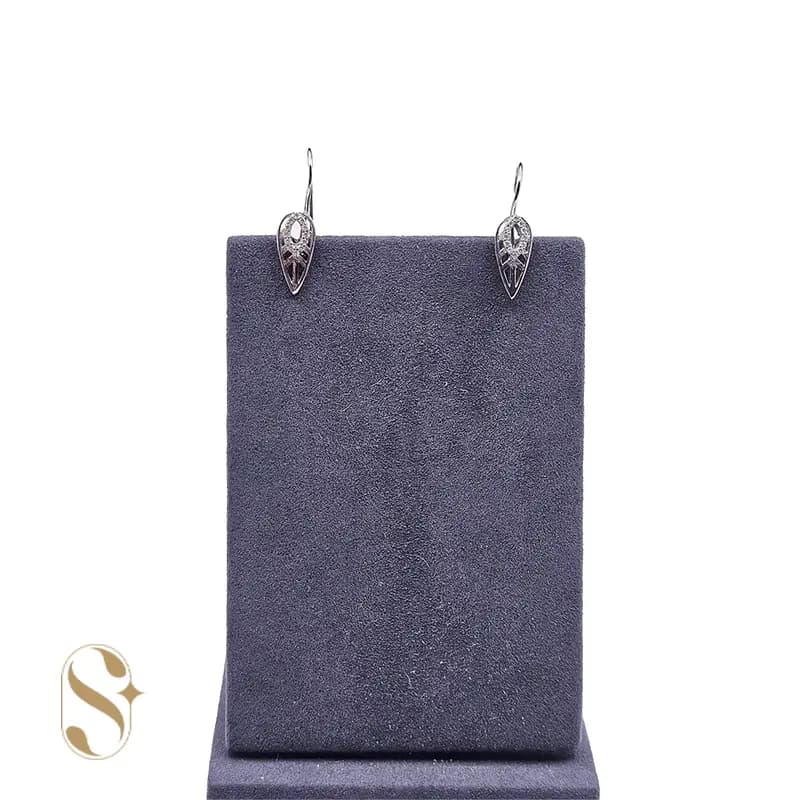 گوشواره نقره زنانه آویزی جواهری کد SilverSet-G0014
