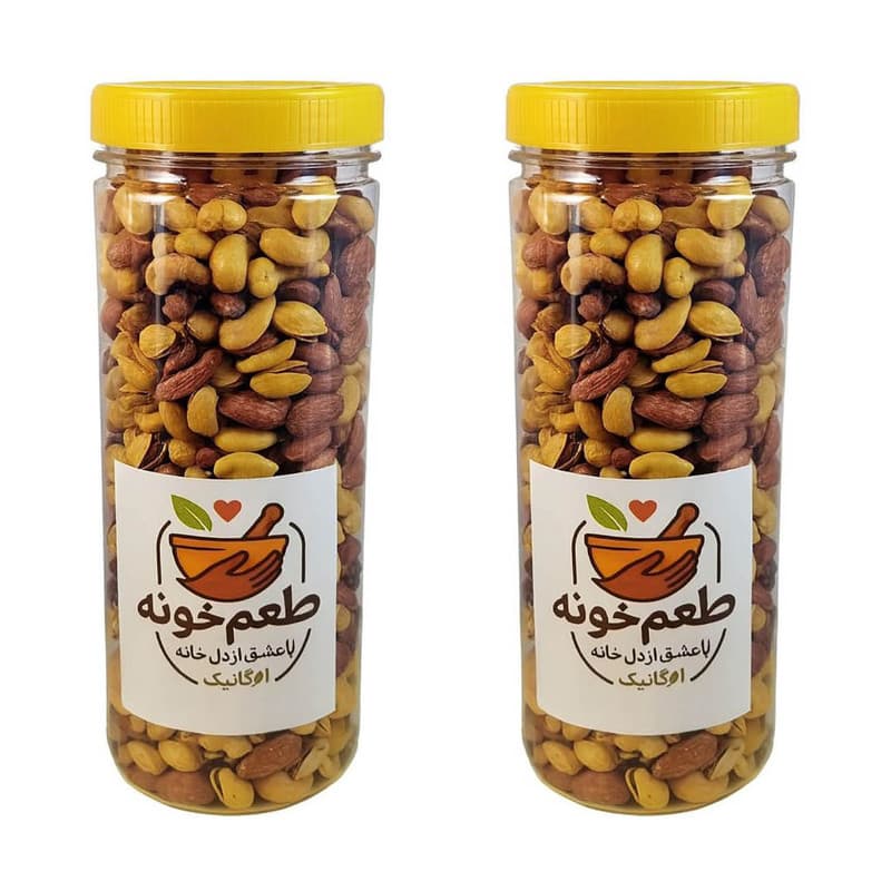 آجیل چهار مغز شور ارگانیک تبریز طعم خونه – 800 گرم بسته 2 عددی