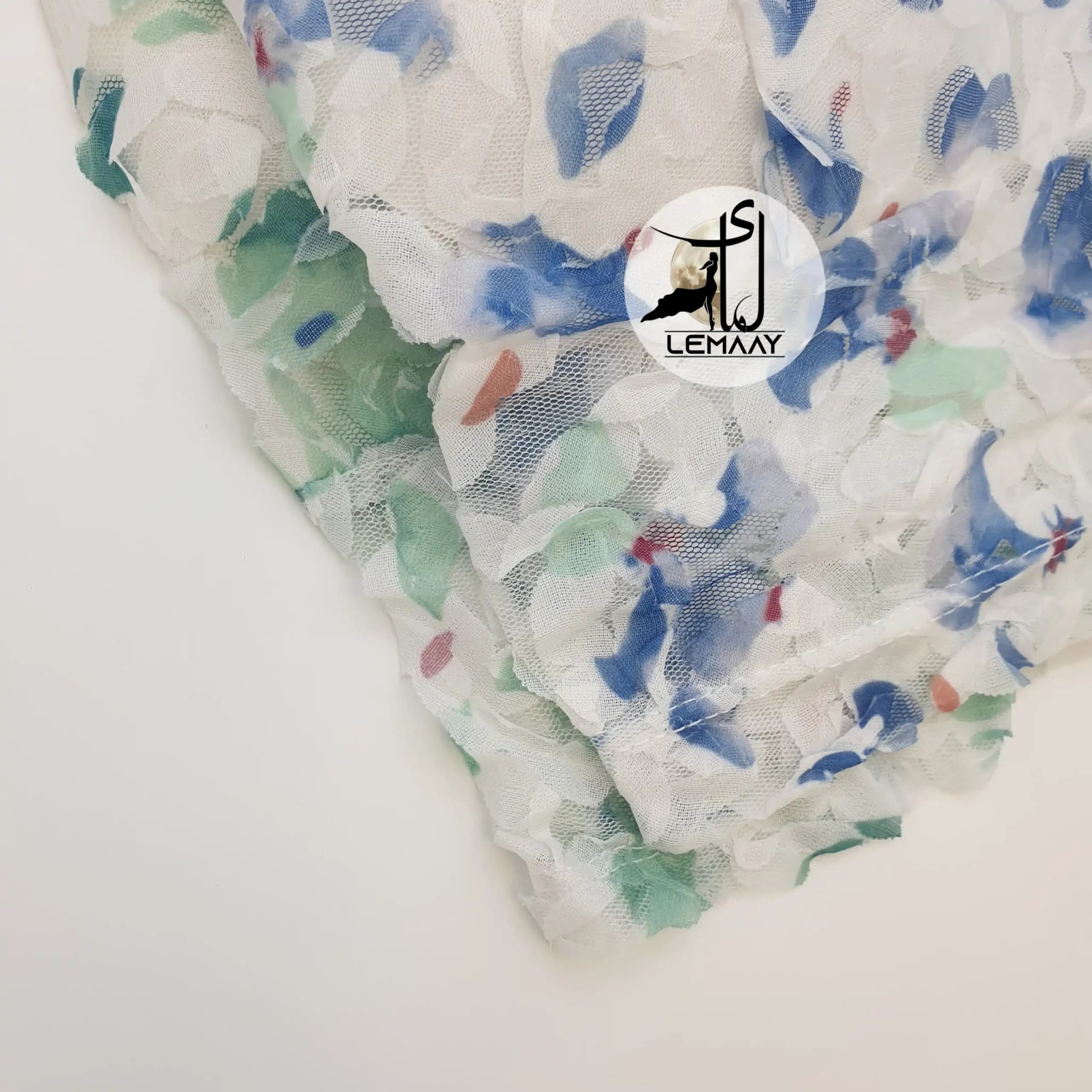 نیم تنه توری طرح شکوفه برجسته — تصویر ۲