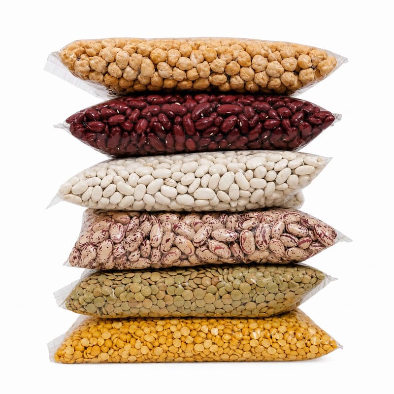 عدس و لوبیا چیتی و قرمز و سفید و لپه و نخود اعتماد خوب – 500 گرم بسته 6 عددی — تصویر ۲