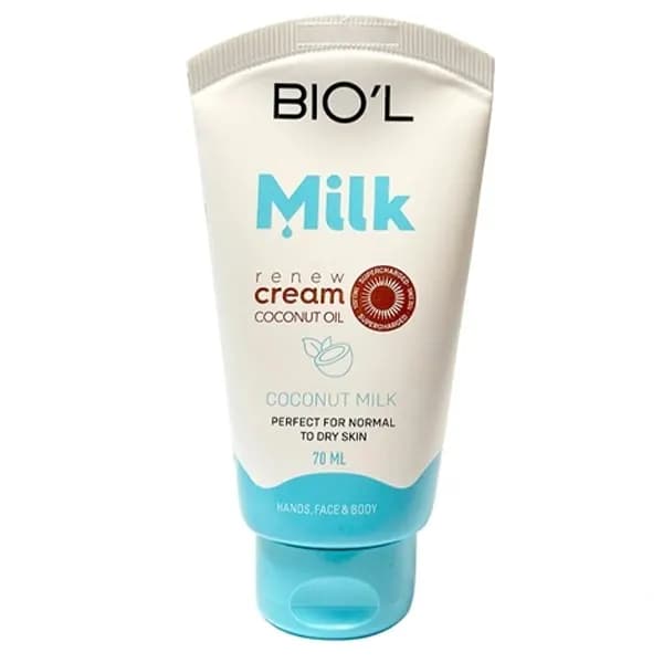کرم مرطوب کننده دست و صورت بیول Coconut Milk حاوی پروتئین شیر و نارگیل 70 میل