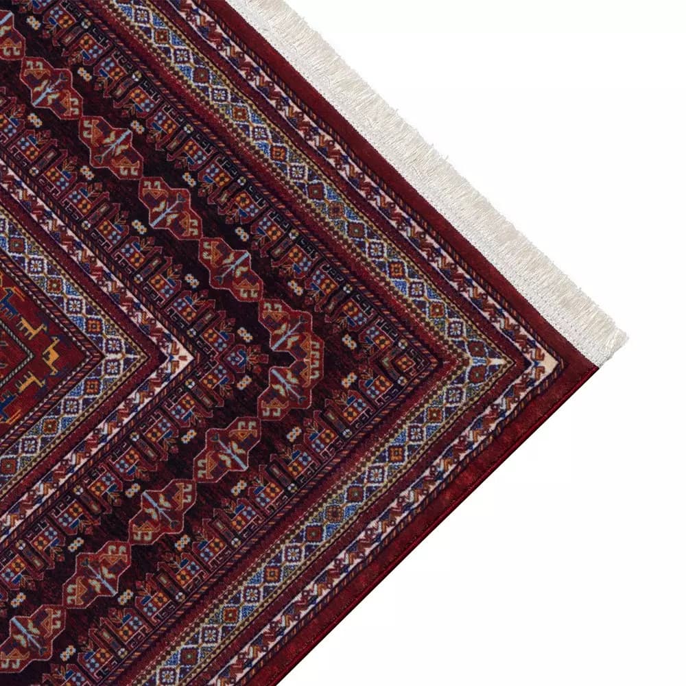 فرش سنتی طرح 100329 شرابی 1000 شانه — تصویر ۳