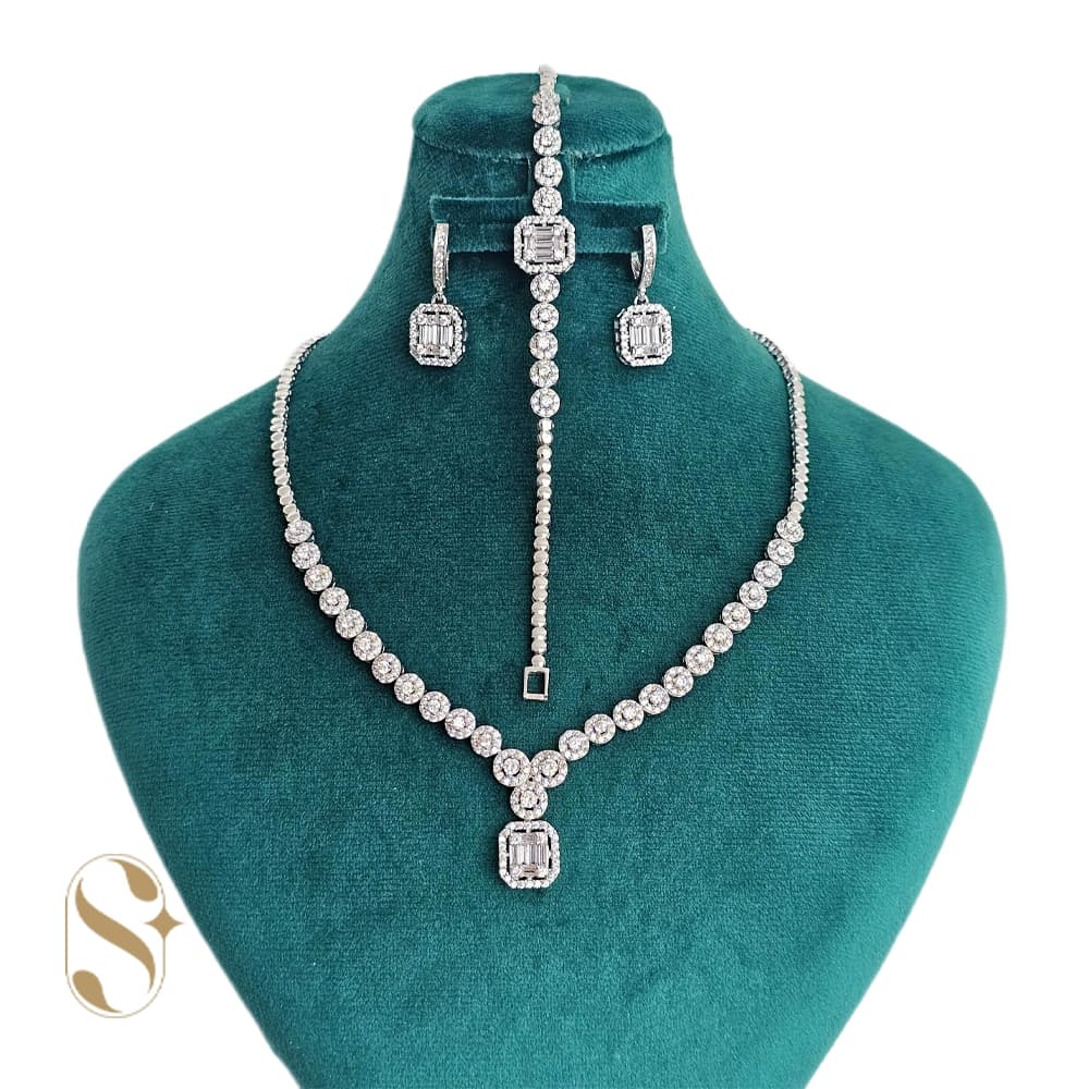 سرویس نقره زنانه مدل جواهری کد SilverSet-S616