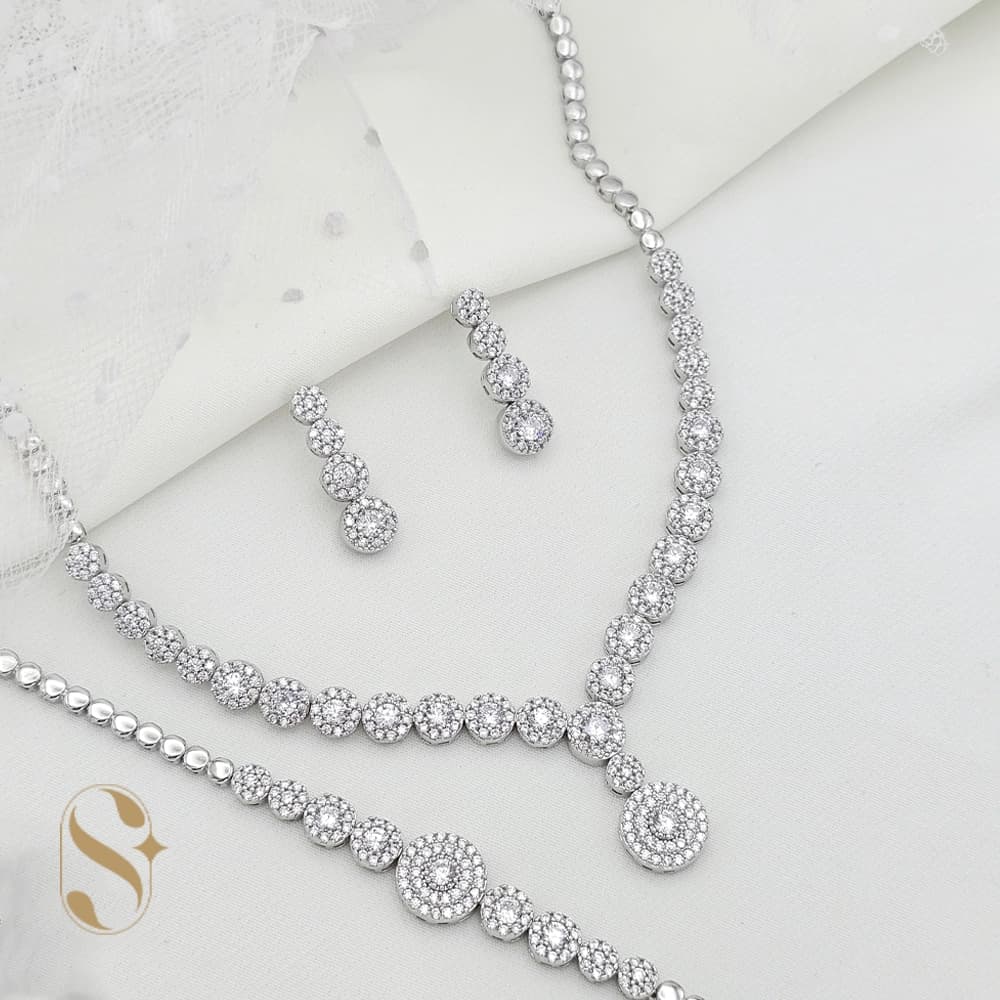 سرویس نقره زنانه مدل جواهری کد SilverSet-S615 — تصویر ۲