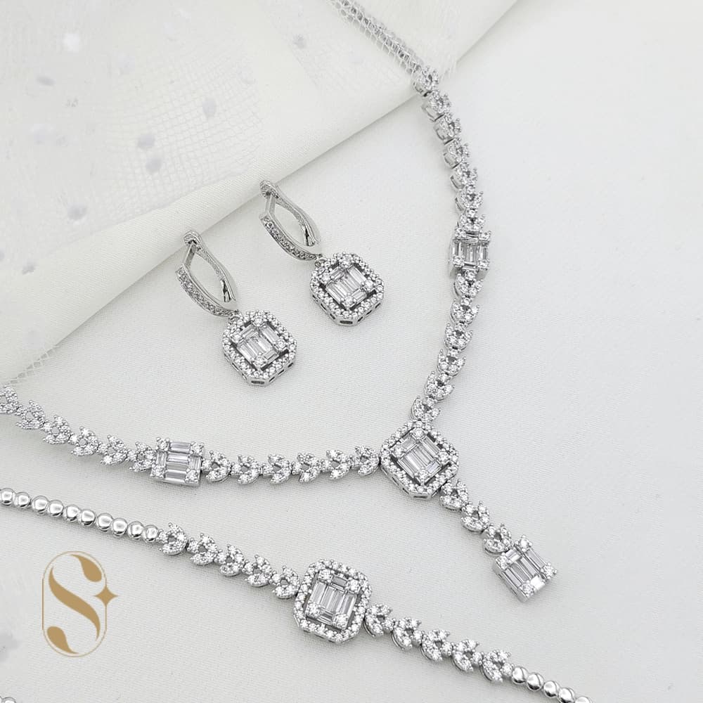 سرویس نقره زنانه مدل امرالد کد SilverSet-S614 — تصویر ۲
