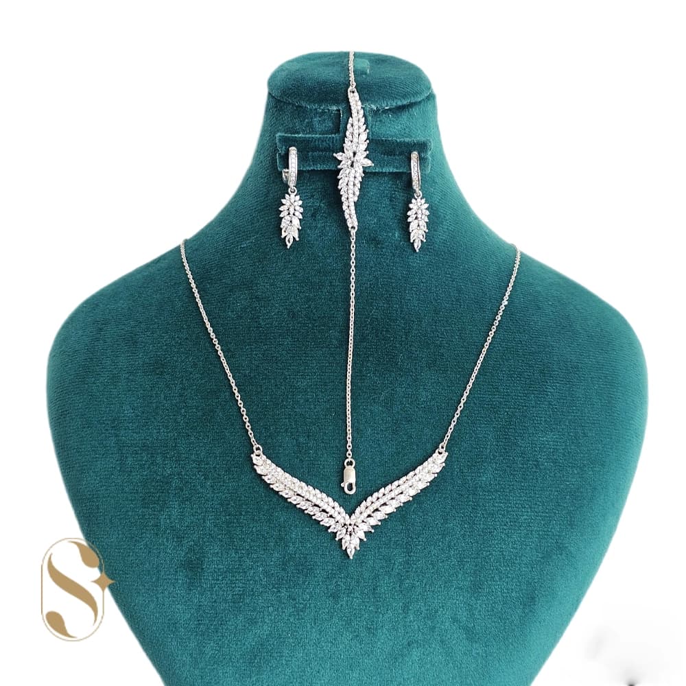سرویس نقره زنانه مدل جواهری کد SilverSet-S613