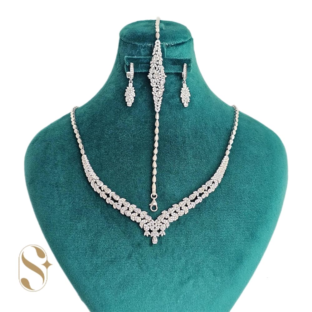 سرویس نقره زنانه مدل جواهری کد SilverSet-S618