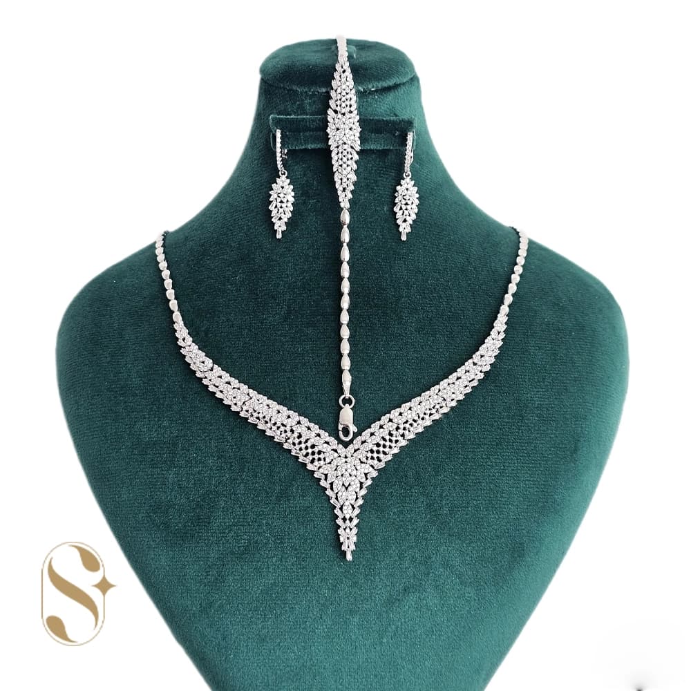 سرویس نقره زنانه مدل جواهری کد SilverSet-S625