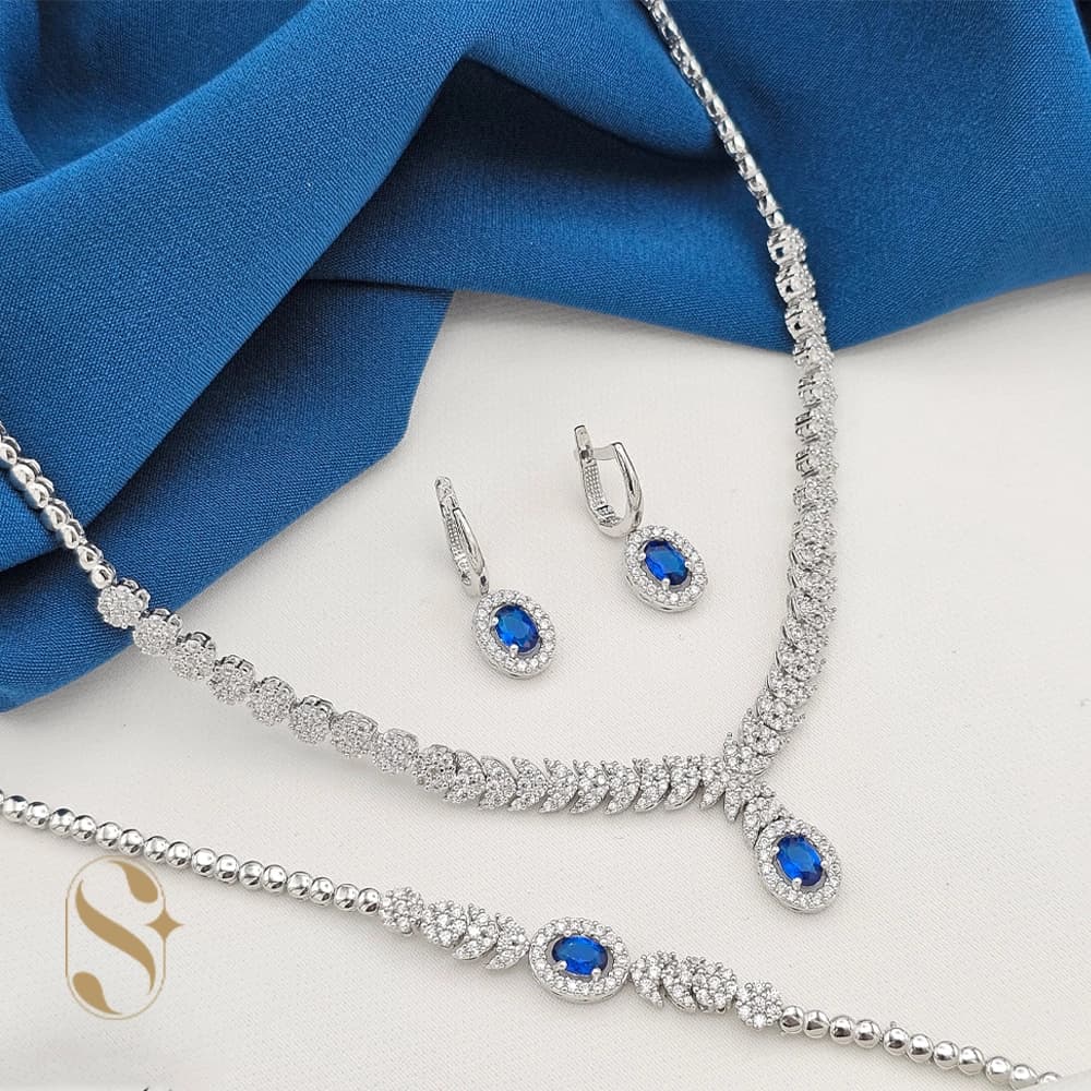 سرویس نقره زنانه مدل جواهری کد SilverSet-S621 — تصویر ۲