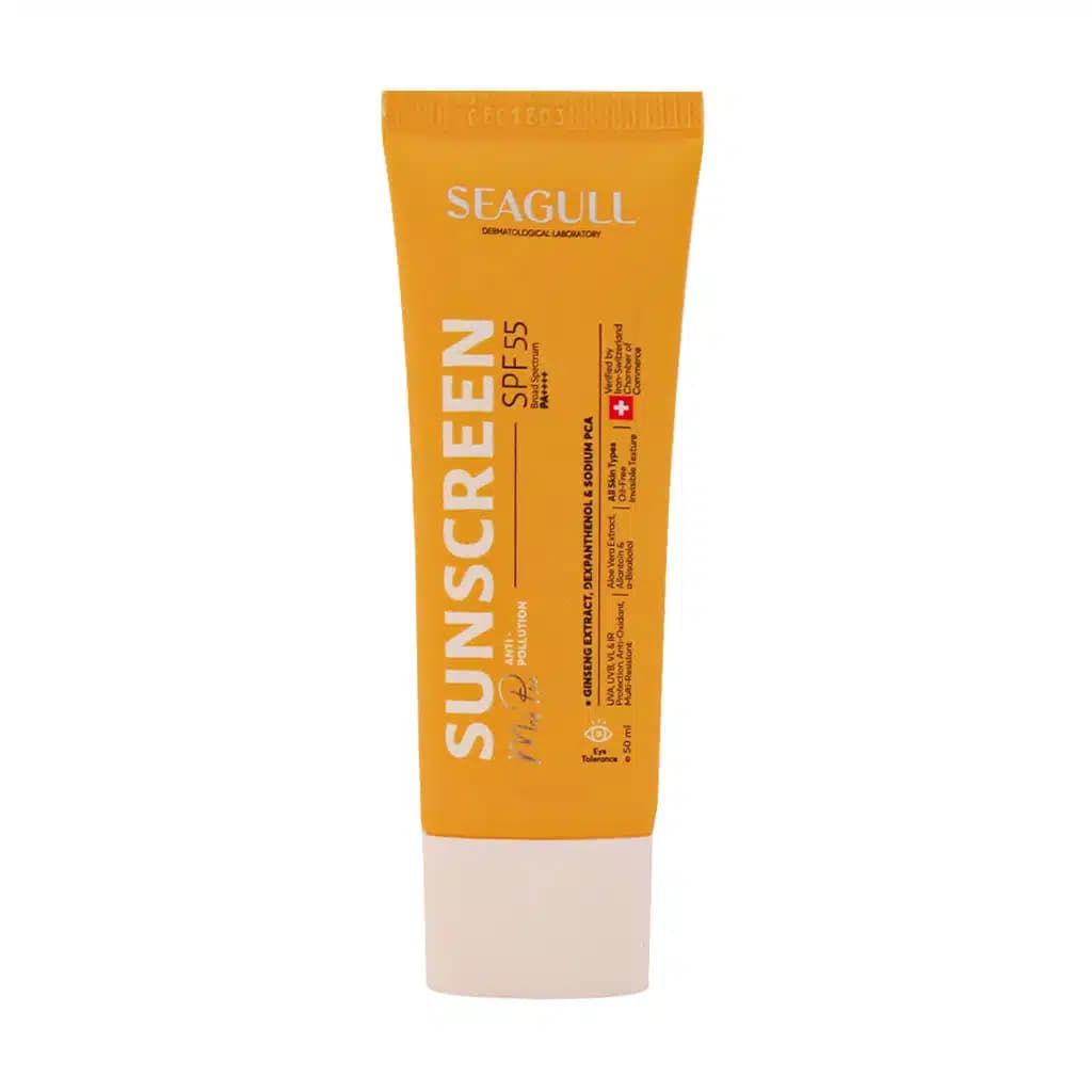 کرم ضد آفتاب آقایان SPF55 انواع پوست 50 میلی لیتر سی گل Seagull